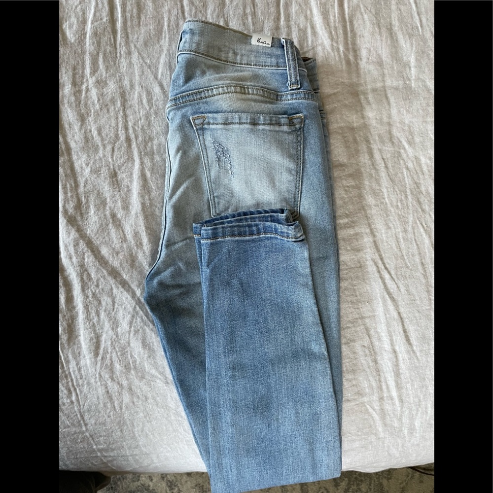 Kan Can Women's High Rise Distressed Super Skinny stretch Jeans